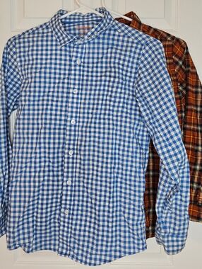 Boy's Long Sleeved Button Down Shirts.  Lot Of Two.  Size L (12/14)